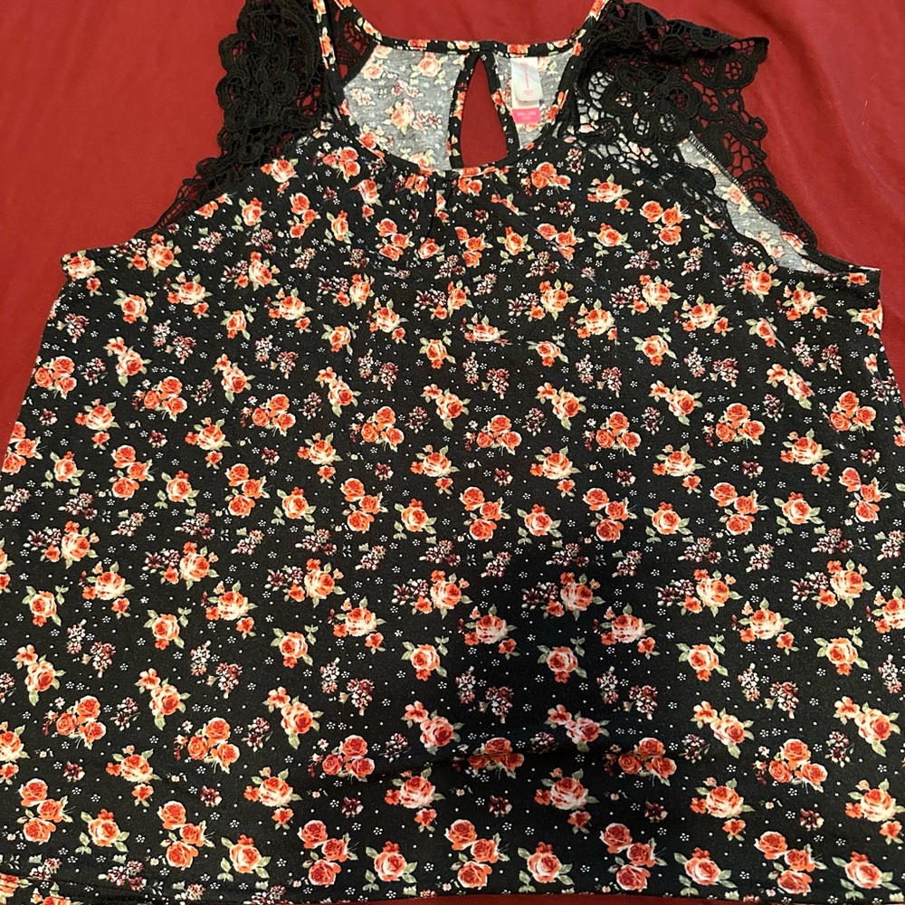 No Boundaries Women’s 2X Tunic Top Boho Lace Trimmed